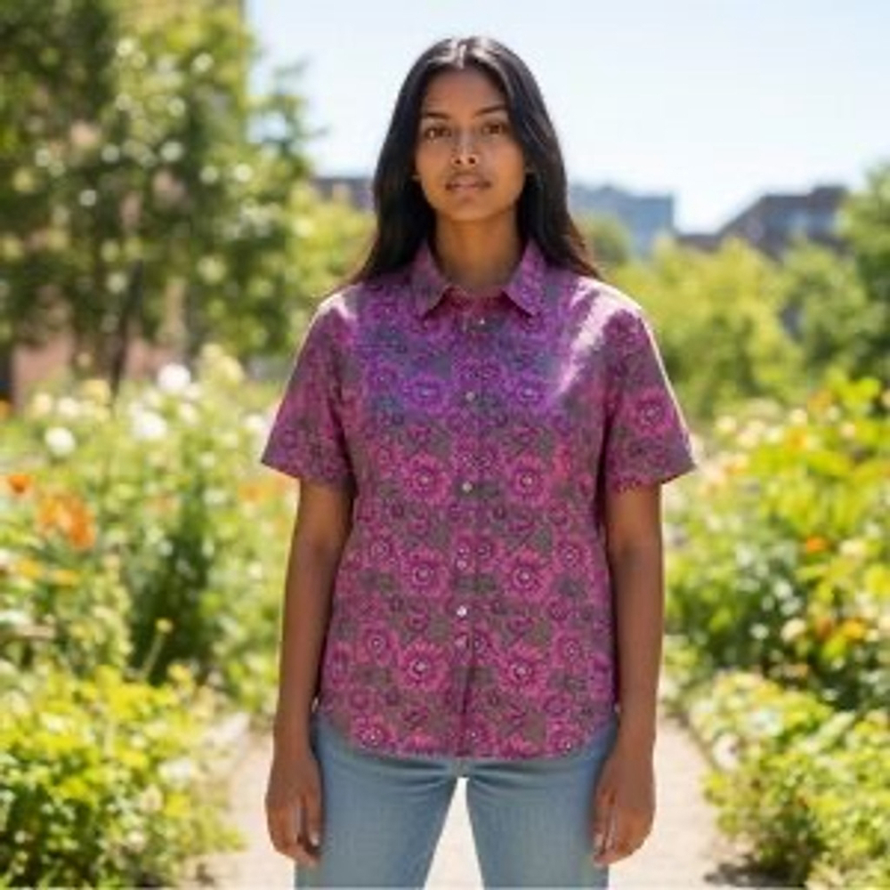 Wildfang Womens Floral Button Up Shirt Small